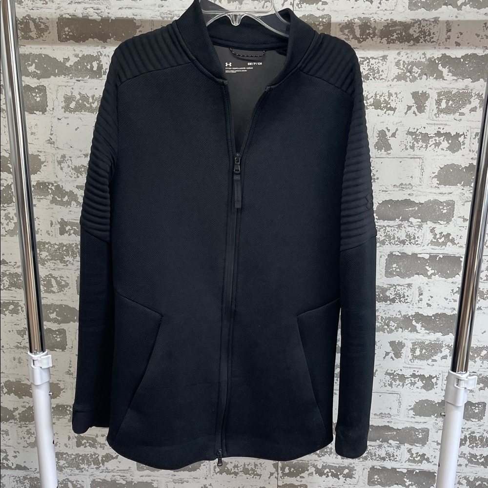 Under Armour Men Black Zip-Up Jacket Size Small